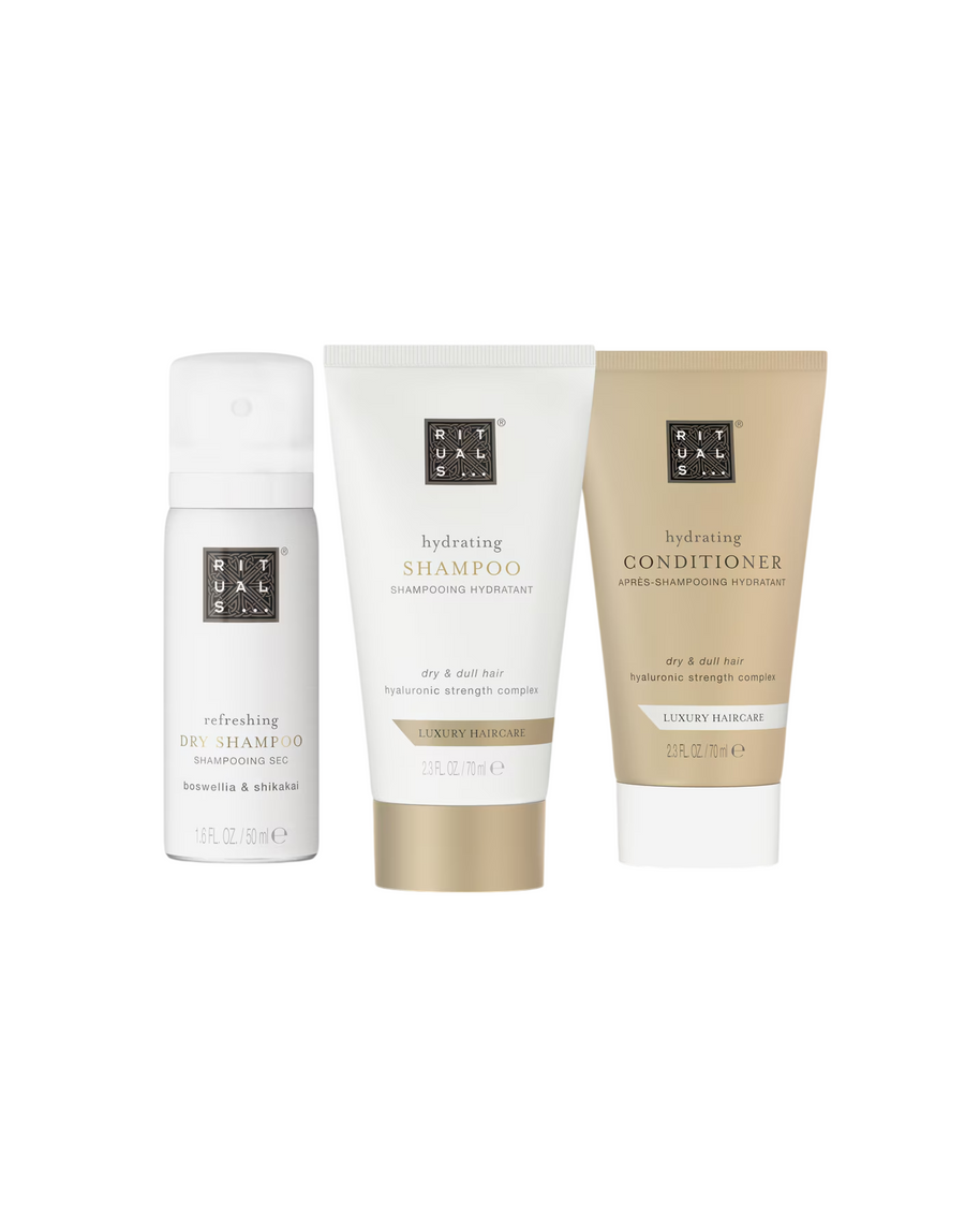 Σετ Rituals: Luxury Hair Care, Σαμπουάν, Ενυδατικό, 70 ml + Luxury Hair Care, Κρέμα Μαλλιών, Ενυδατικό, 70 ml + Rituals, Hair Dry Σαμπουάν, Refreshing, 50 ml