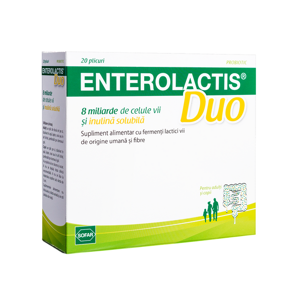 Σετ, Sofar, Enterolactis Duo, Lactobacillus Paracasei, Rebalances The Intestinal Flora, Vitamins, 20 pcs, 5 g
