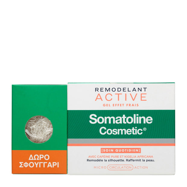 Σετ Somatoline Cosmetic: Active Fresh Effect, Sculpting, Local Treatment Gel, 250 ml + Somatoline, Cleanse and Scrub, Body Sponge