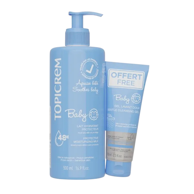 Σετ Topicrem: Baby, Ultra-Ενυδατικό, Body Milk, 500 ml + Baby, Καθαρισμού, Αφρόλουτρο, 75 ml