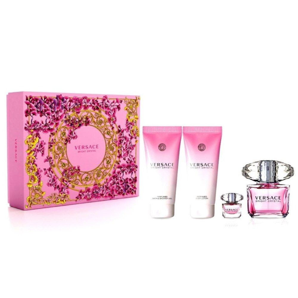 Set Versace: Bright Crystal, Eau De Toilette, Γυναικείο, 90 ml + Bright Crystal, Ενυδατική, Λοσιόν Σώματος, 100 ml + Bright Crystal, Αφρόλουτρο, 100 ml + Bright Crystal, Eau De Toilette, Γυναικείο, 9 ml *Miniature