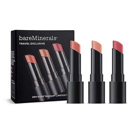 Travel Exclusive Σετ BareMinerals: Gen Nude Radiant, Cocoa, Κραγιόν, Infatuation, 3.35 g + Gen Nude Radiant, Cocoa, Κραγιόν, Friendship, 3.35 g + Gen Nude Radiant, Cocoa, Κραγιόν, Swag, 3.5 g