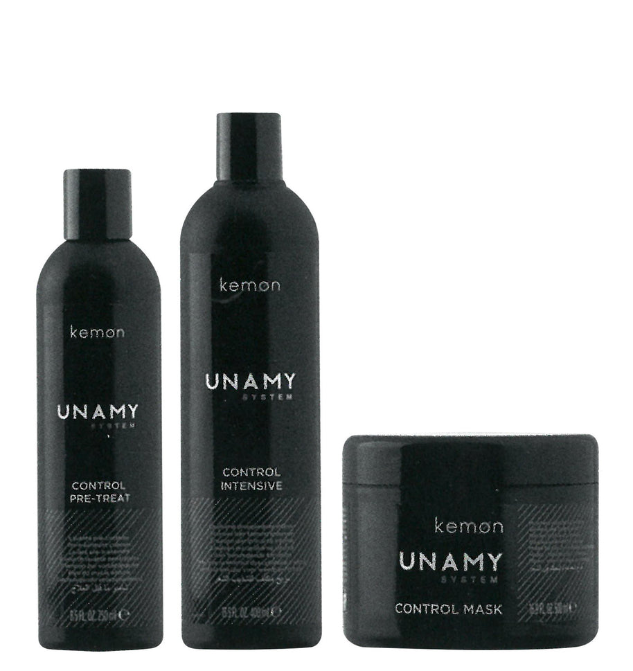 Unamy System Control Intensive Set Kemon: Control Intensive, Hair Σαμπουάν, 400 ml + Control Intensive, Hair Κρέμα Μαλλιών, 250 ml + Control Intensive, Hair Treatment Cream Mask, 500 ml