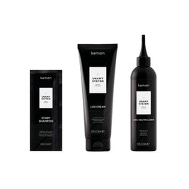 Unamy System Liss Σετ Kemon: Start, Σαμπουάν, 20 ml + Liss Cream, Θεραπεία Μαλλιών Μάσκα Σε Μορφή Κρέμας, 250 ml + Liss Neutralizer, Θεραπεία Μαλλιών Lotion Mask, 250 ml