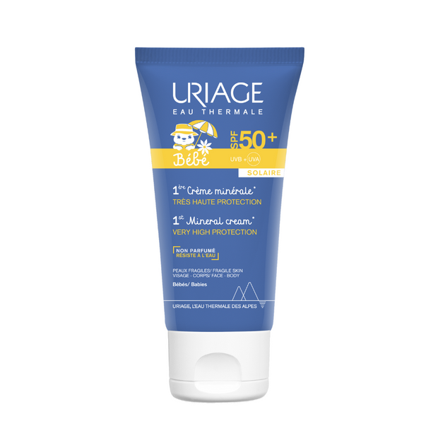 Uriage, 1er Bebe, Αντηλιακή Προστασία, Αντηλιακή Κρέμα, Για Πρόσωπο & Σώμα, SPF 50+, 50 ml