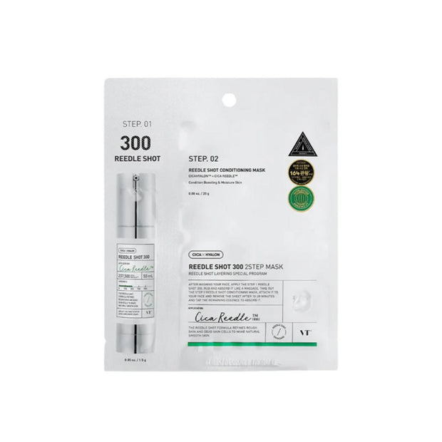VT Cosmetics, Reedle Shot 300 2 Step, Λαμπερό, Sheet Mask, Για το Πρόσωπο, 26.5 g