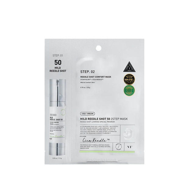 VT Cosmetics, Reedle Shot 50 2 Step Mild, Strengthening, Sheet Mask, Για το Πρόσωπο, 21.5 g