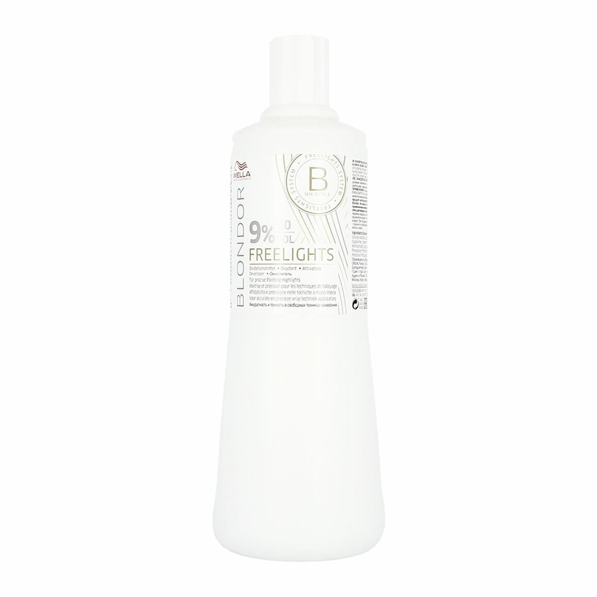 Wella Professionals, Blondor Freelight, For Color Refreshing, Hair Oxidant Lotion, 9%, 30 vol, 1000 ml